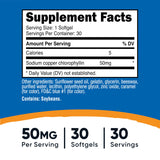 Nutricost Chlorophylle : 30 gélules faciles à avaler pour le quotidien.