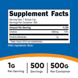 Nutricost Choline Bitartrate avec dose-cuillère incluse pour mesurage rapide