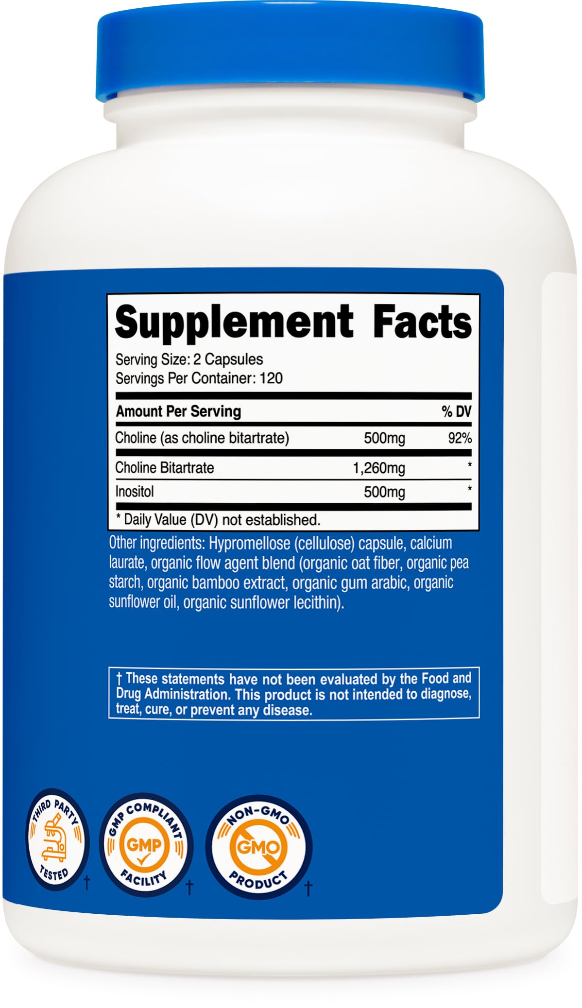Nutricost Choline et Inositol – dose quotidienne recommandée pratique et accessible