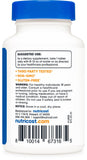 Nutricost Chromium 1000mcg tablettes ingrédients, sans gluten et sans OGM.