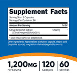 Nutricost Citrus Bergamot Capsules - capsules visibles, prise facile et fluide au quotidien.