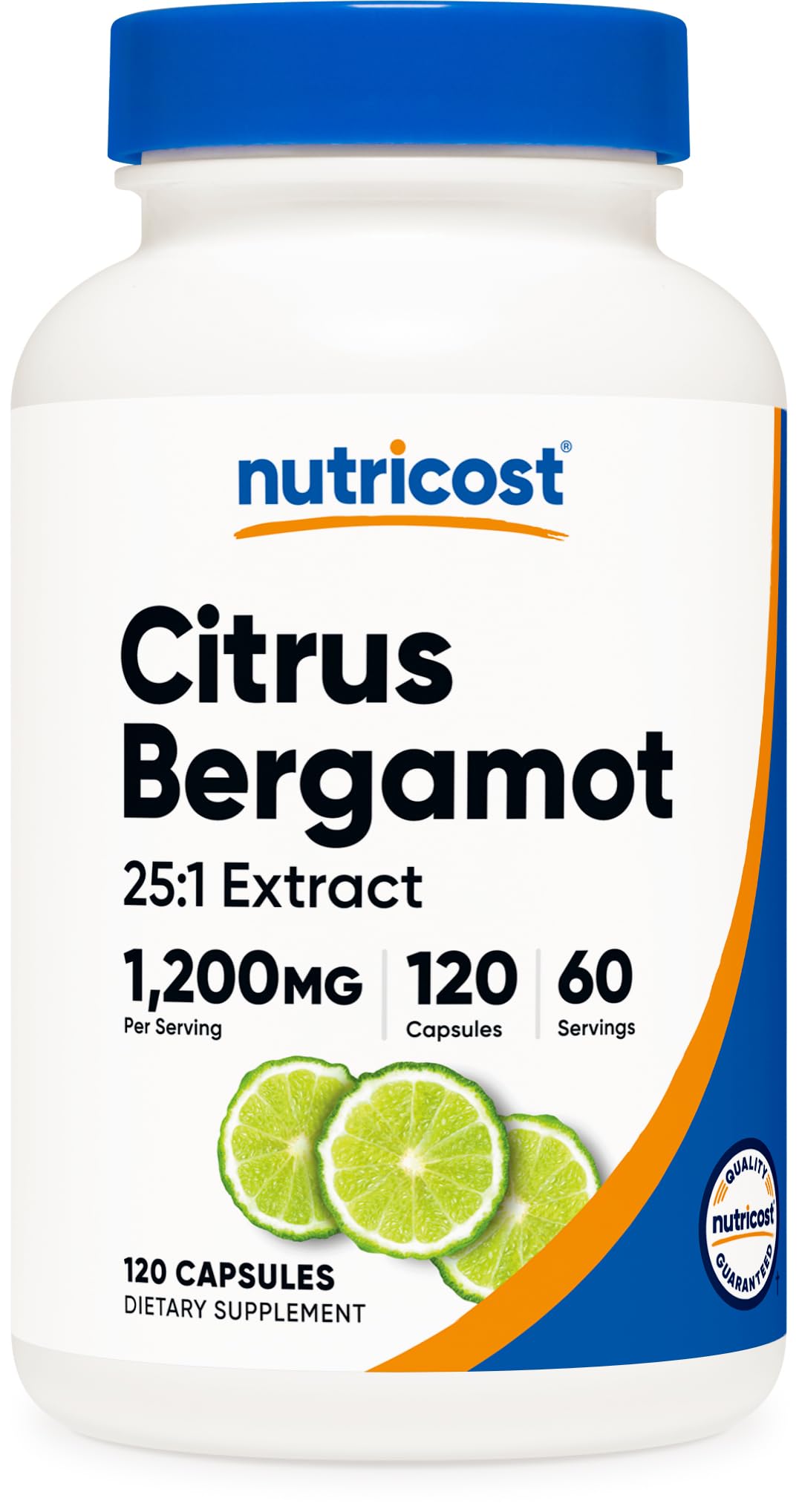 Nutricost Citrus Bergamot Capsules - bouteille clairement étiquetée, pratique pour votre routine quotidienne.