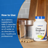 Nutricost Citrus Bergamot Capsules - emballage clair, design pratique pour le rangement.