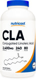 Nutricost CLA 800 mg, flacon de gélules pour une prise quotidienne pratique.