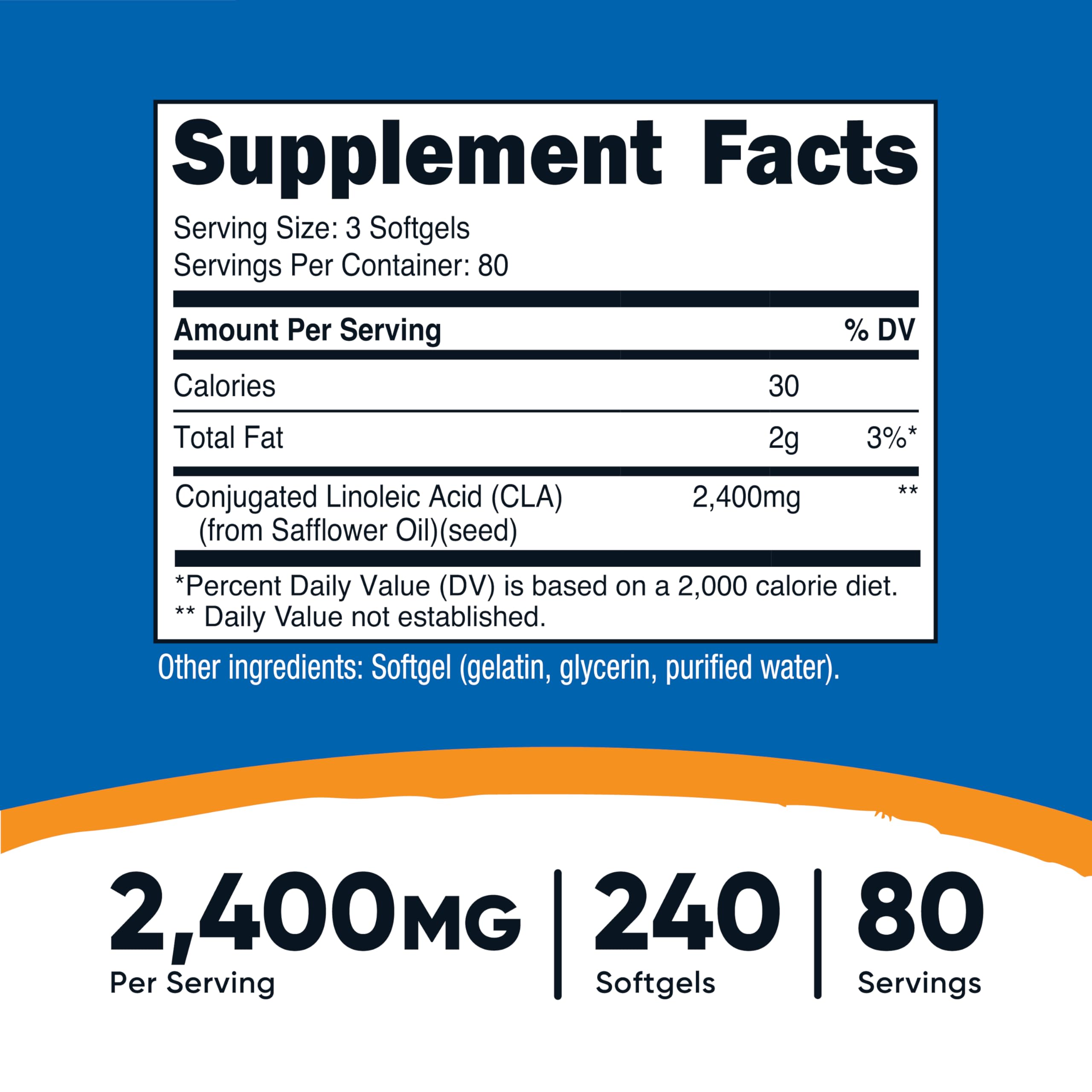 Nutricost CLA gélules faciles à avaler pour votre routine saine.
