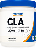 Nutricost CLA poudre, bouteille 8oz, facile à doser dans les boissons.
