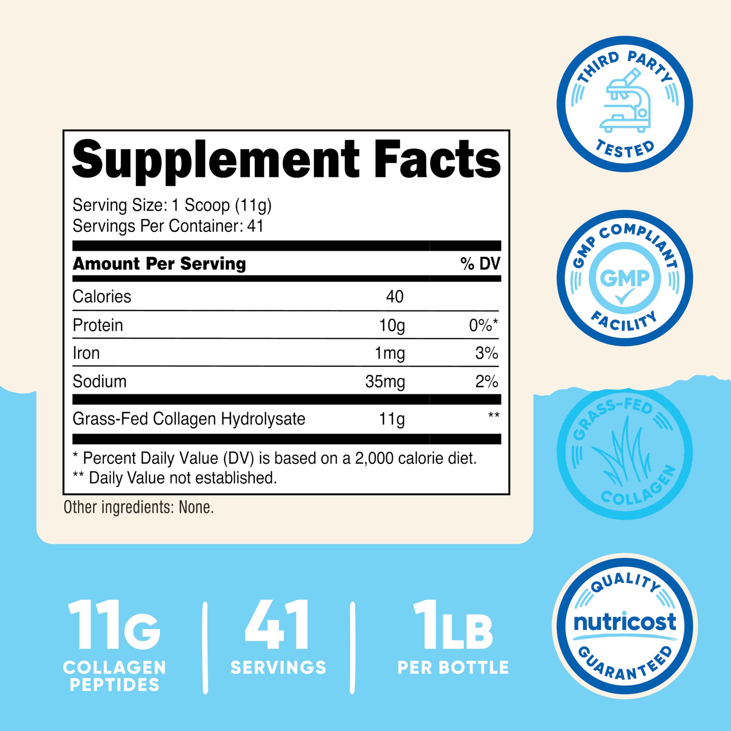 Nutricost Collagen Peptides – doseur inclus facilite la mesure