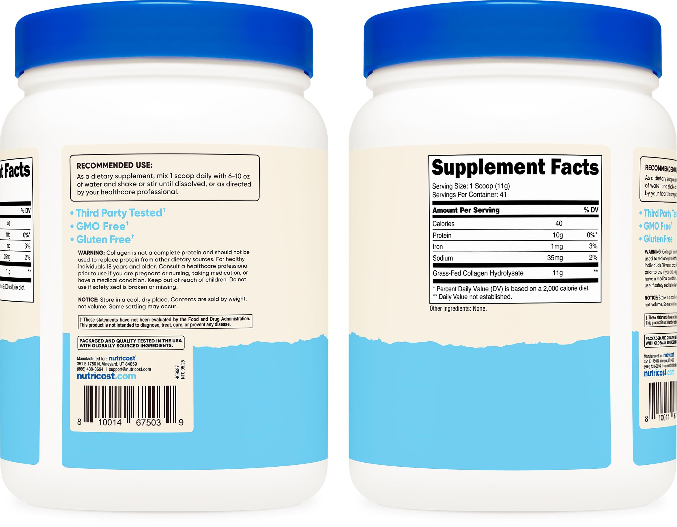 Nutricost Collagen Peptides – sans gluten pour votre routine