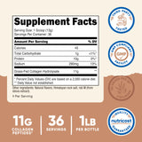 Nutricost collagène en poudre caramel salé, type 1 et 3, idéal pour boissons.