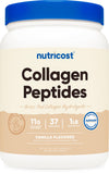 Pot Nutricost Collagen Peptides Vanille 1 lb montré avec étiquette claire et bouchon