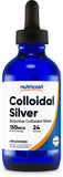 Nutricost Colloidal Silver 4oz dans bouteille cobalt pour meilleure stabilité et protection UV