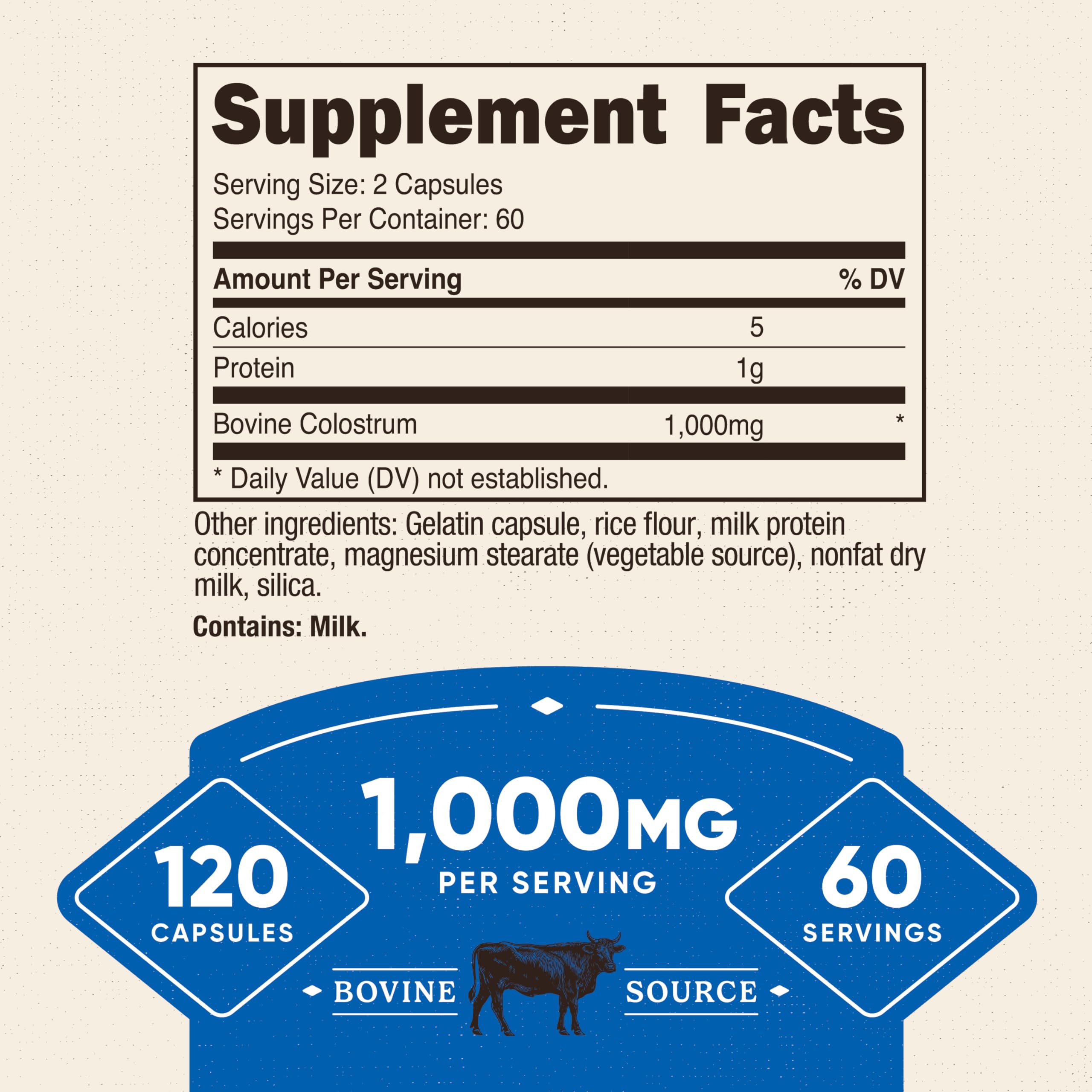 Nutricost Colostrum – gelules 1000mg, ensemble pratique pour la posologie quotidienne.