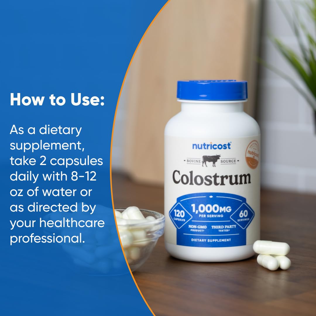 Nutricost Colostrum – sceau test tiers rassurant pour la qualité.