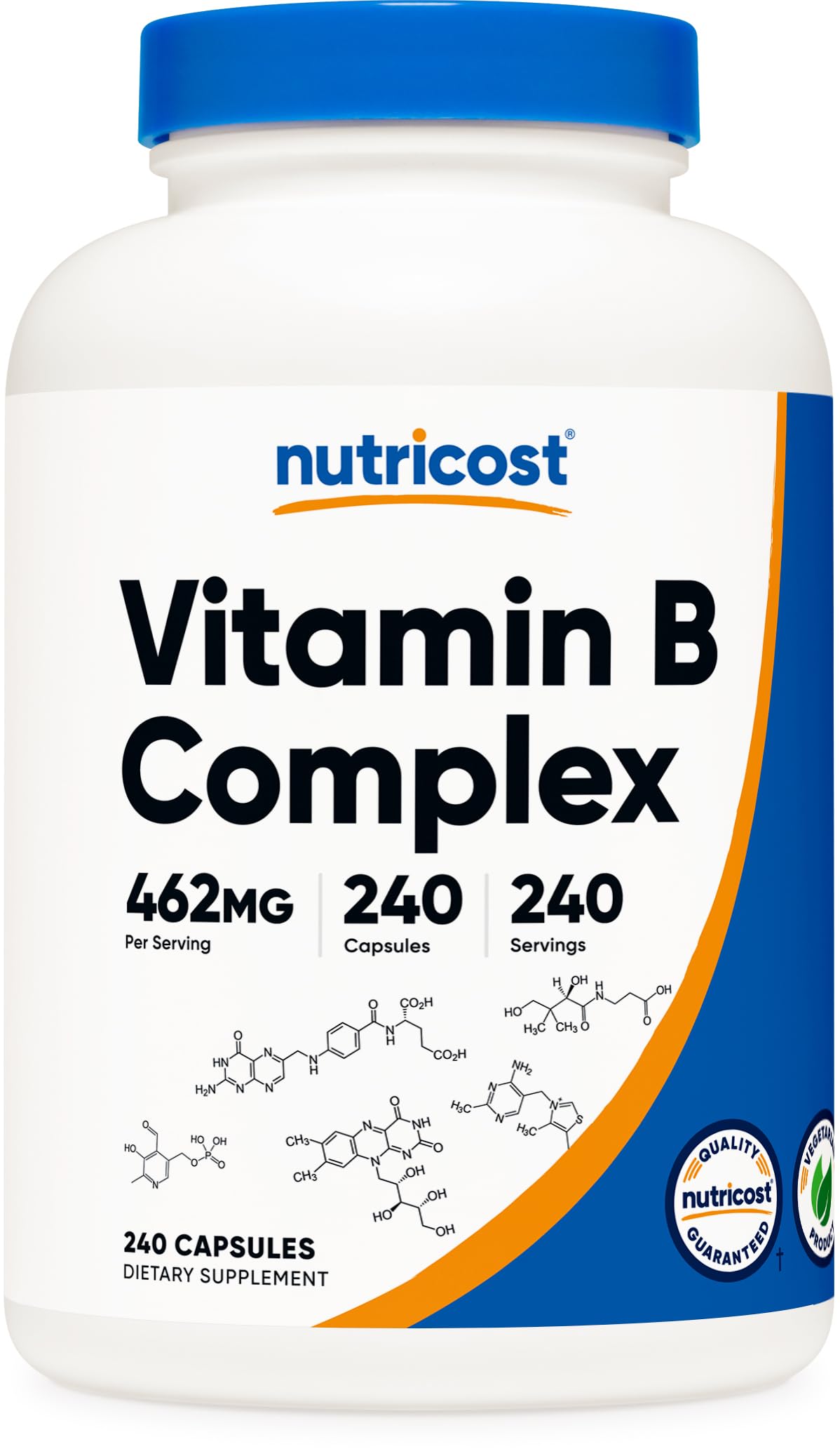 Nutricost Complexe B, bouteille énergie, soutien potentiel pour la vitalité.