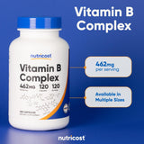 Nutricost Complexe B – tableau nutritionnel pour vérifier les vitamines B et C.