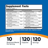 Nutricost Complexe Champignons – capsules visibles, mélange de 10 variétés pour le bien-être quotidien