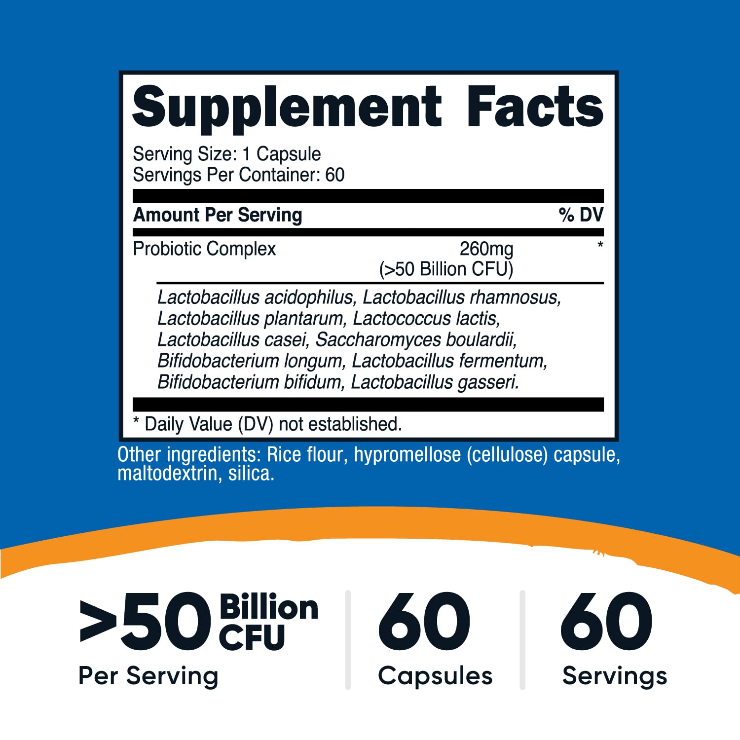 Nutricost Complexe Probiotique – capsules végétariennes faciles à avaler