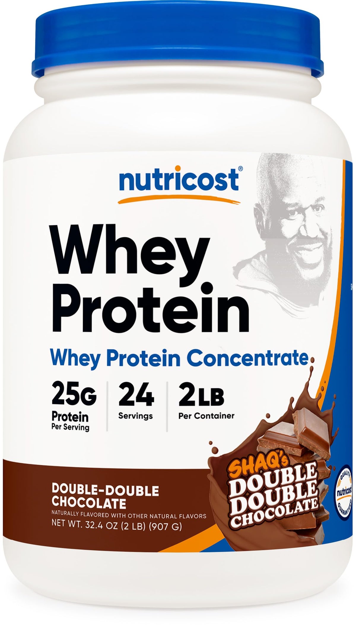 Nutricost Shaq's Double Double Chocolate — emballage pratique pour démarrer la nutrition quotidienne.