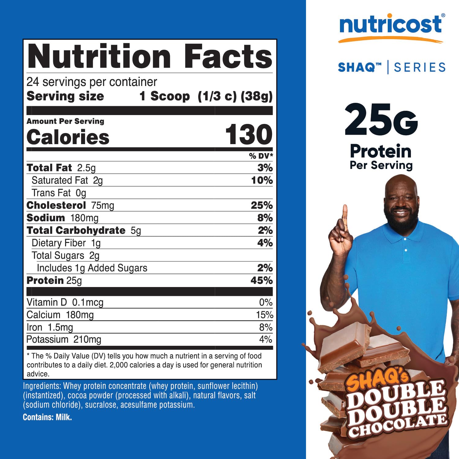 Nutricost Shaq's Double Double Chocolate — texture riche et crémeuse après mélange.