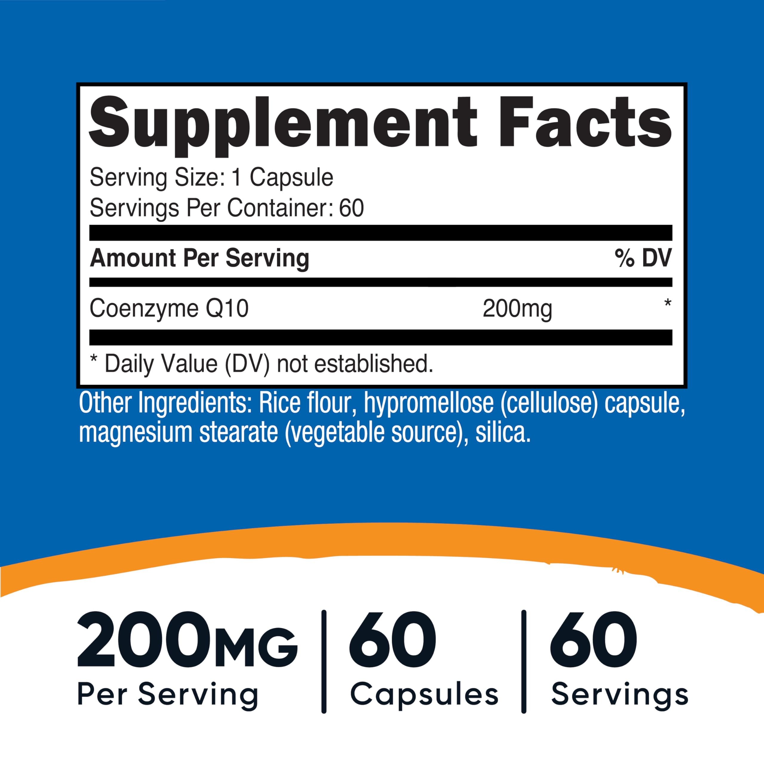 Gélules végétariennes Nutricost CoQ10 200 mg – absorption pratique.