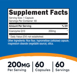 Gélules végétariennes Nutricost CoQ10 200 mg – absorption pratique.