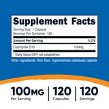 Boîte Nutricost CoQ10 de 120 capsules prête à l'emploi.