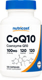 Nutricost CoQ10 capsules végétariennes 100 mg, pratique pour un usage quotidien.