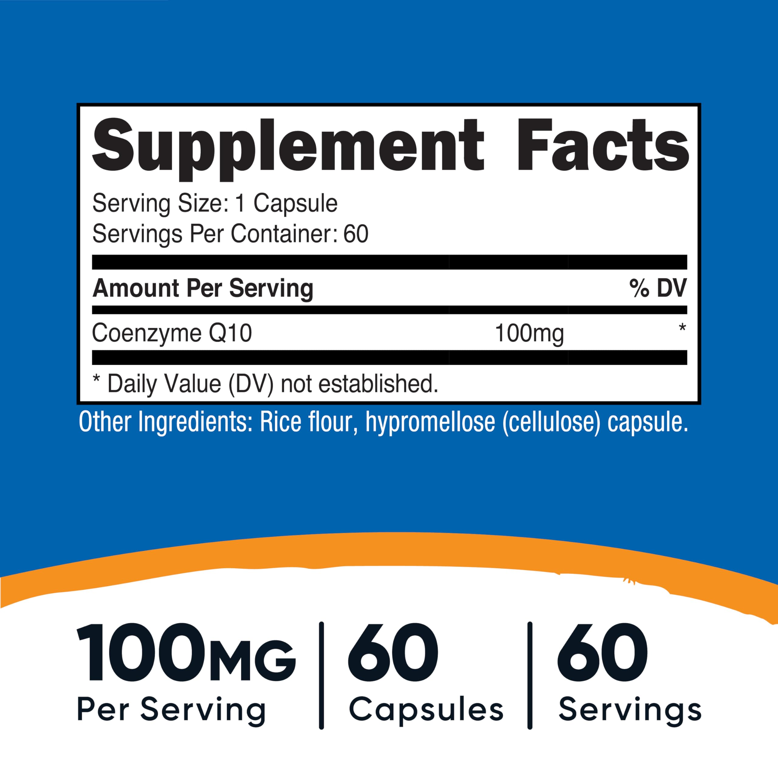 Capsules végétariennes Nutricost CoQ10 faciles à intégrer dans la routine