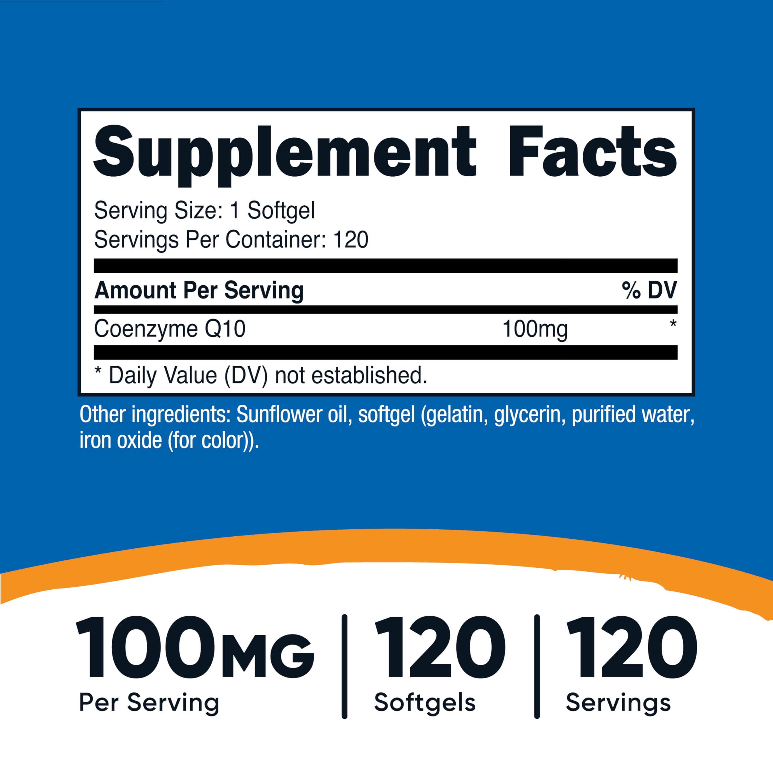 Nutricost CoQ10 Softgels - Gelules faciles à avaler pour l'énergie quotidienne