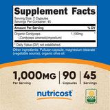 Nutricost Cordyceps, capsule gros-plan, formulation biologique et végétarienne pour le quotidien