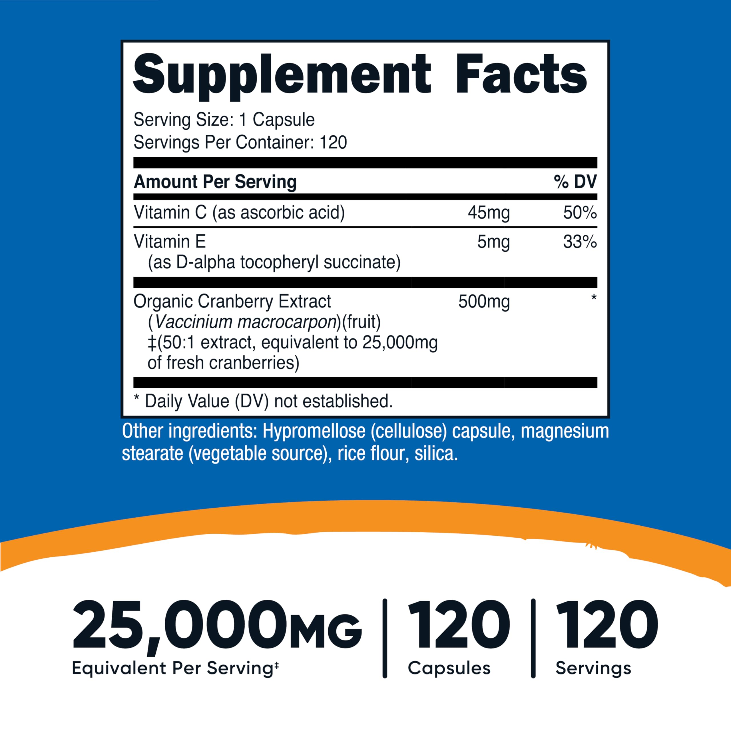 Nutricost Extrait de canneberge – Gelules vegetariENnes, facile a prendre.