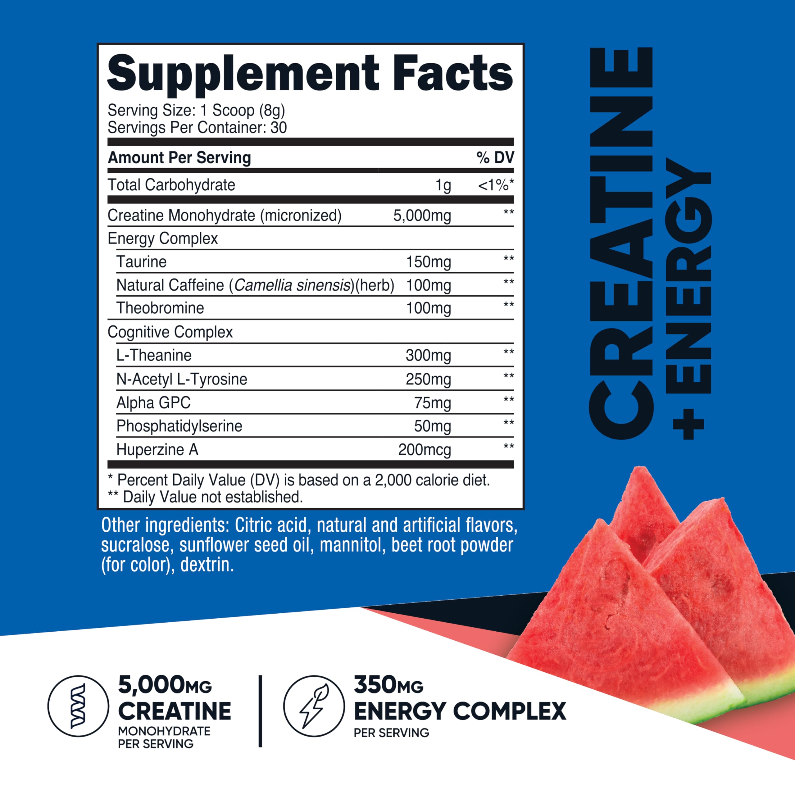 Nutricost Créatine + Énergie : cuillère-dose prête, portion précise pour chaque séance