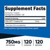 Nutricost Créatine HCl – bouteille 120 capsules, accès facile à votre routine.