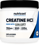 Nutricost Créatine HCl en poudre dans la bouteille, soutien potentiel pendant l'entraînement
