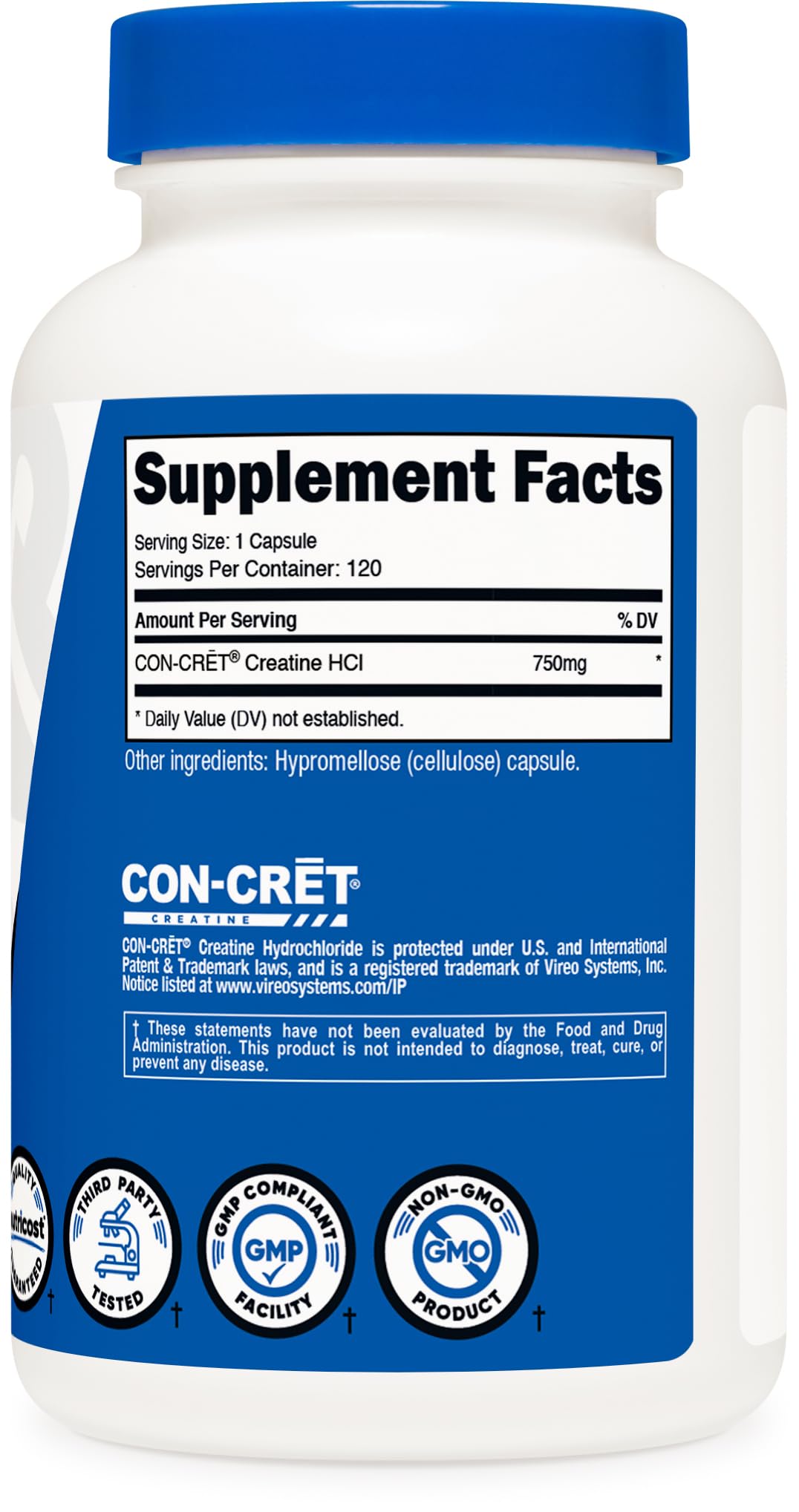 Nutricost Créatine HCl prise quotidienne pratique et discrète.