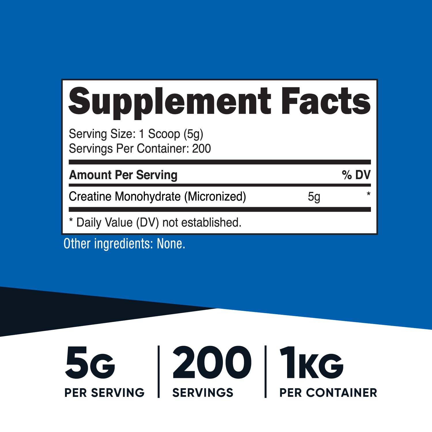 Nutricost Créatine Monohydrate Micronisée, bouteille 1 kg prête à l'emploi.