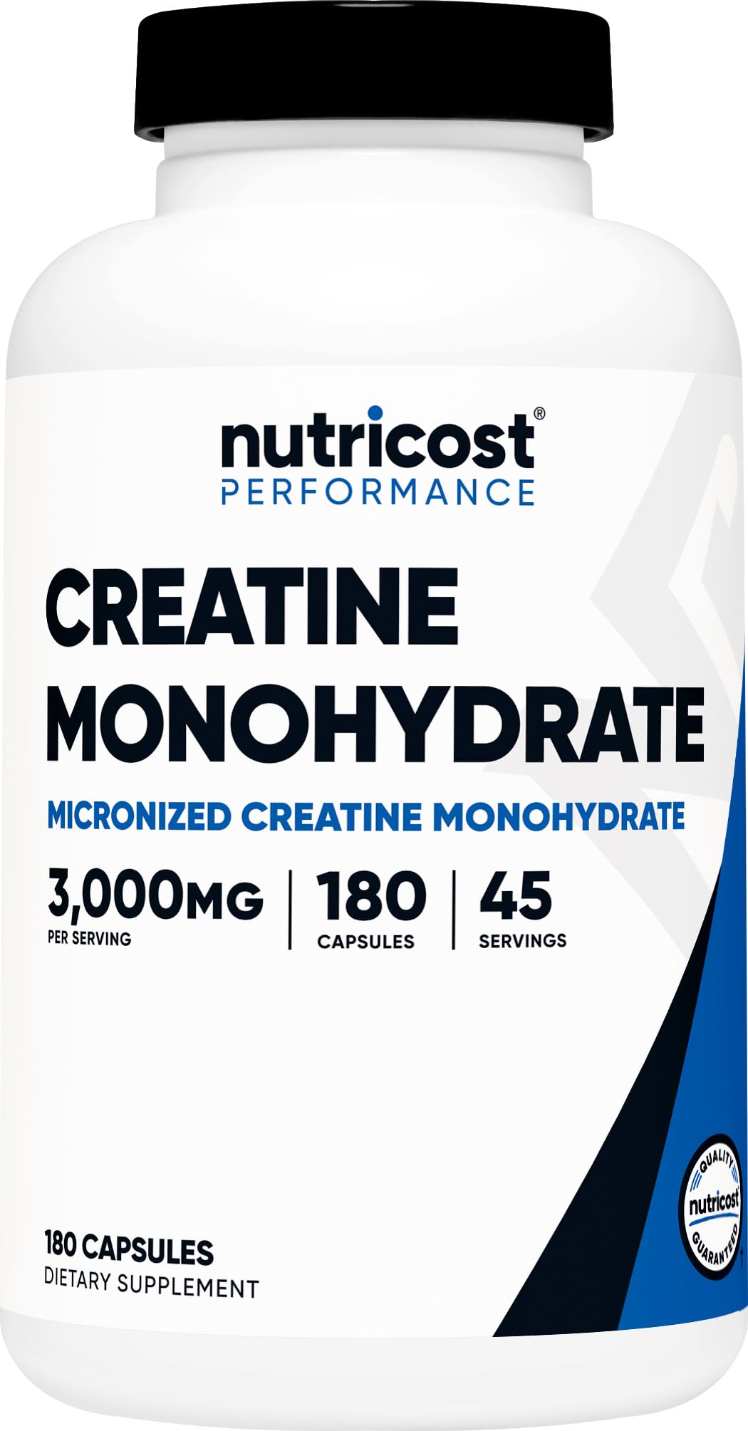 Nutricost Creatine Monohydrate, capsule de 750 mg, soutien potentiel à la performance.