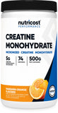 Nutricost Créatine Monohydrate mandarine orange dans une bouteille 500 g prête à l’utilisation
