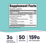 Nutricost Créatine Monohydrate — cuillère-doseuse incluse pour doser facilement.