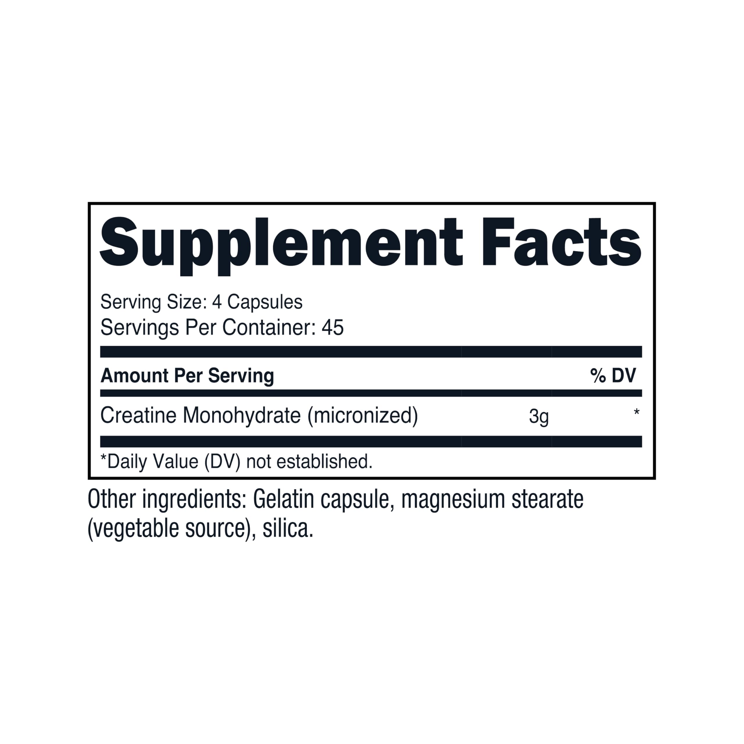 Nutricost Creatine Monohydrate, emballage simple et pratique.