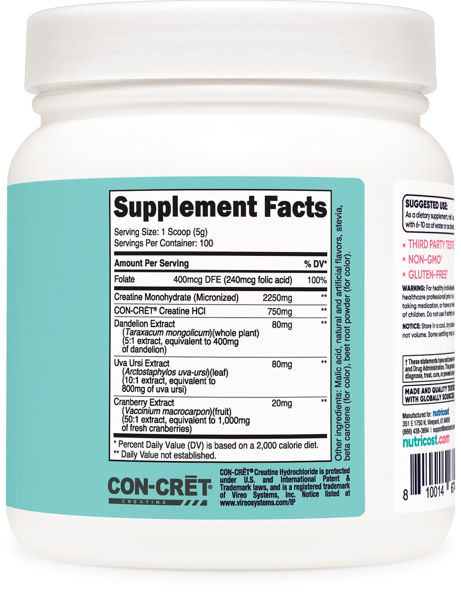 Nutricost Créatine Monohydrate – goût pêche-mangue pour une expérience fruitée.