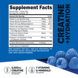 Nutricost Créatine Monohydrate, étiquette bleue-framboise, pratique pour mesurer les doses quotidiennes.