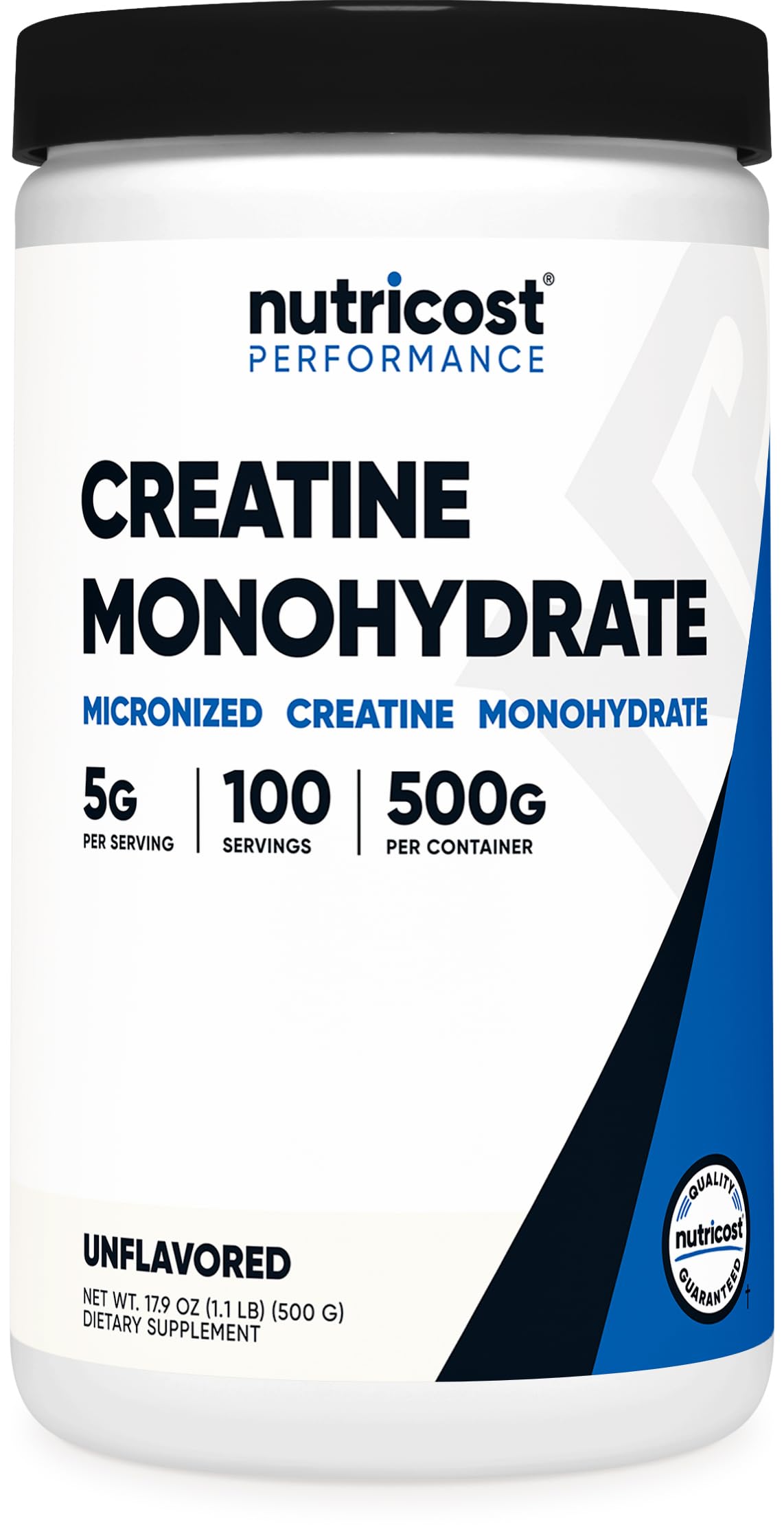 Nutricost Créatine Monohydrate – Bouteille 500 g, soutien potentiel à la performance lors des séances.
