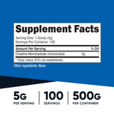 Nutricost Créatine Monohydrate – Doseur inclus pour mesurer 5 g facilement.