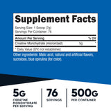Nutricost Créatine Monohydrate poudre framboise bleue avec doseur, dosage facile
