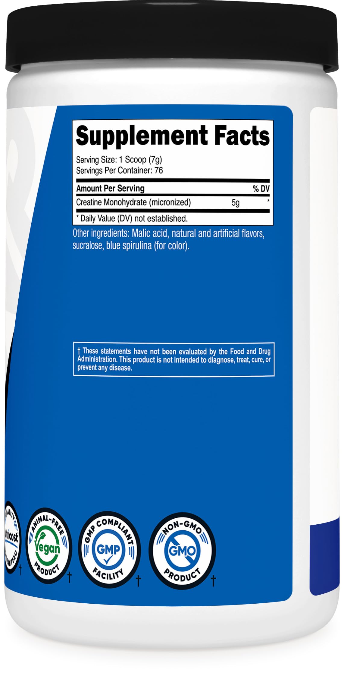 Nutricost Créatine Monohydrate poudre framboise bleue emballage 500 g, achat pratique