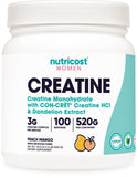 Nutricost Créatine Monohydrate – poudre micronisée prête à être mélangée.