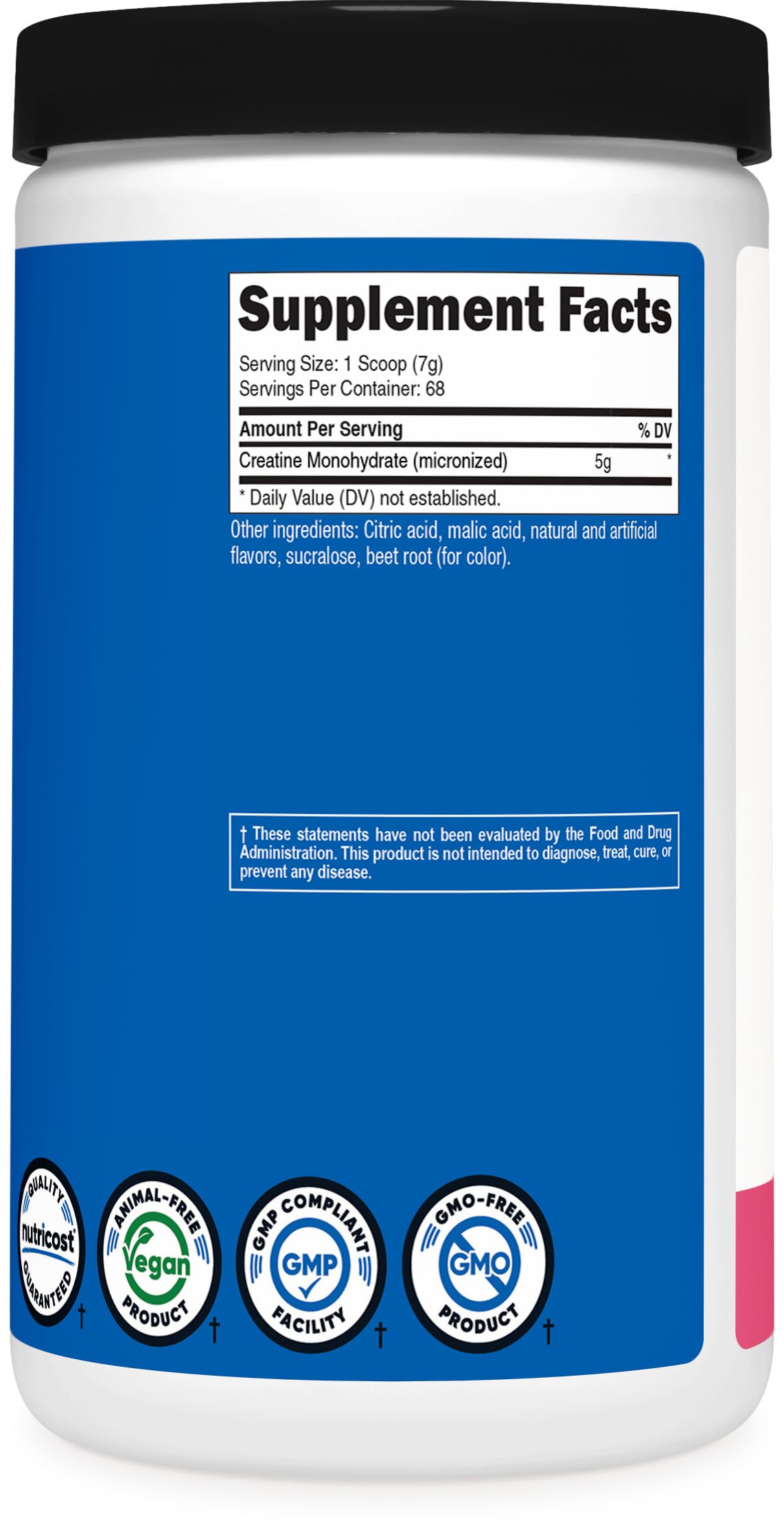 Nutricost Créatine Monohydrate Pastèque acidulée idéale avant entraînement et récupération.