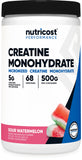 Nutricost Créatine Monohydrate Pastèque acidulée en poudre prête à mélanger.