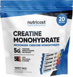Nutricost Créatine Monohydrate Stickpack Framboise Bleue, mélange rapide pour l'entraînement